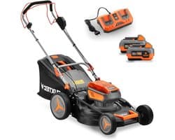 Draadloze grasmaaier - Accu maaier - Gazon onderhoud - Zelfaandrijving - 46cm maaibreedte - Zwart