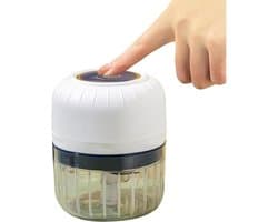 Mini Keuken Chopper - Draadloze Hakker - Snel Ingrediënten Snijden - USB Oplaadbaar - 250ml - Wit