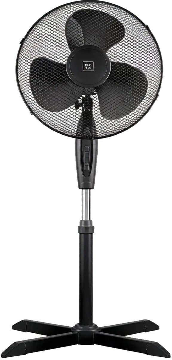 Bresht Ventilator - In hoogte verstelbaar - Stille werking - Drie snelheden - Veiligheidsrooster - Zwart - 40 × 40 × 105-125 cm — afbeelding 1