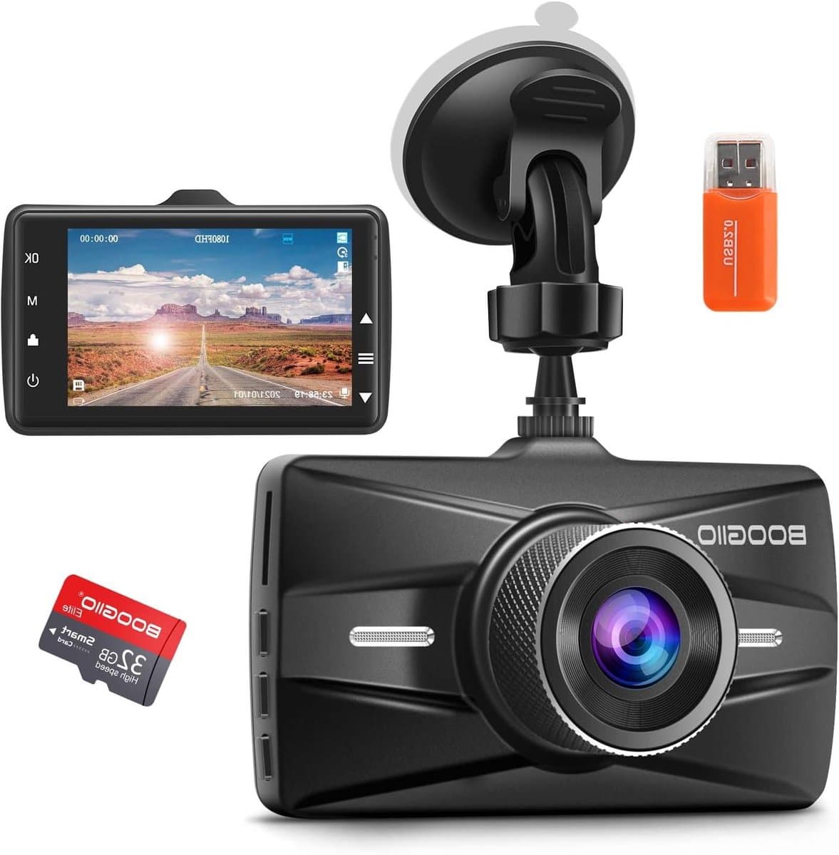 Dashcam Auto - Autocamera Rijcamera - Veilig Rijden - 1080P Full HD - 3 Inch Scherm - Zwart — afbeelding 1