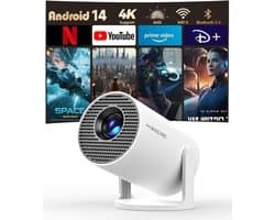 Draagbare Projector - Compact - 4K Ondersteuning - 180° Draaibaar - Voor Thuisbioscoop en Buitengebruik
