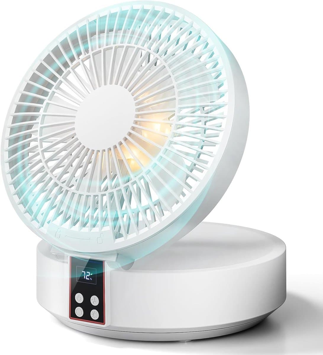 Tafelventilator met afstandsbediening, kleine bureauventilator, USB-oplaadbare ventilator, 3 snelheden, stil, krachtig, draagbaar, ideaal voor slaapkamer en thuis — afbeelding 1