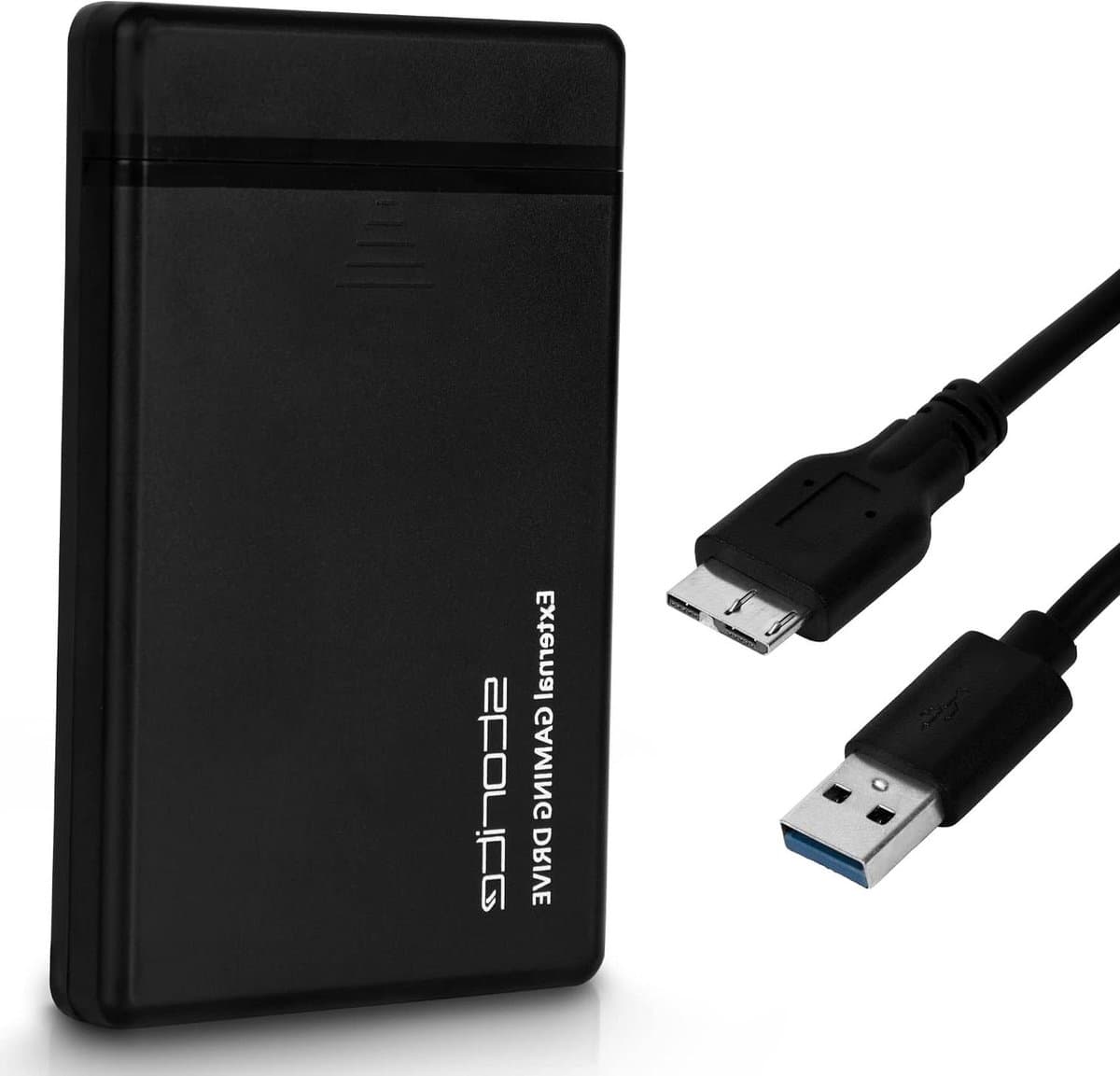 Externe Harde Schijf - Draagbare Opslag - Data Back-up - Ultradun Ontwerp - 2TB Capaciteit - Zwart — afbeelding 1