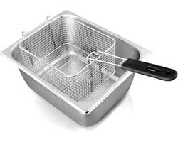 Commerciële Gasfriteuse - Semi-professionele Fritteuse - Snacks Bereiden - Roestvrij Staal - 10L Tankinhoud - Zilver