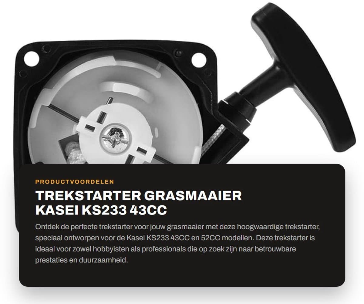 Dailygoods- Trekstarter Professionele Kwaliteit - Herbruikbare Verpakking - Duurzame Constructie - Eenvoudige Installatie - Geschikt voor Kasei KS233/52CC - Betrouwbare Prestaties - Startmechanisme — afbeelding 1
