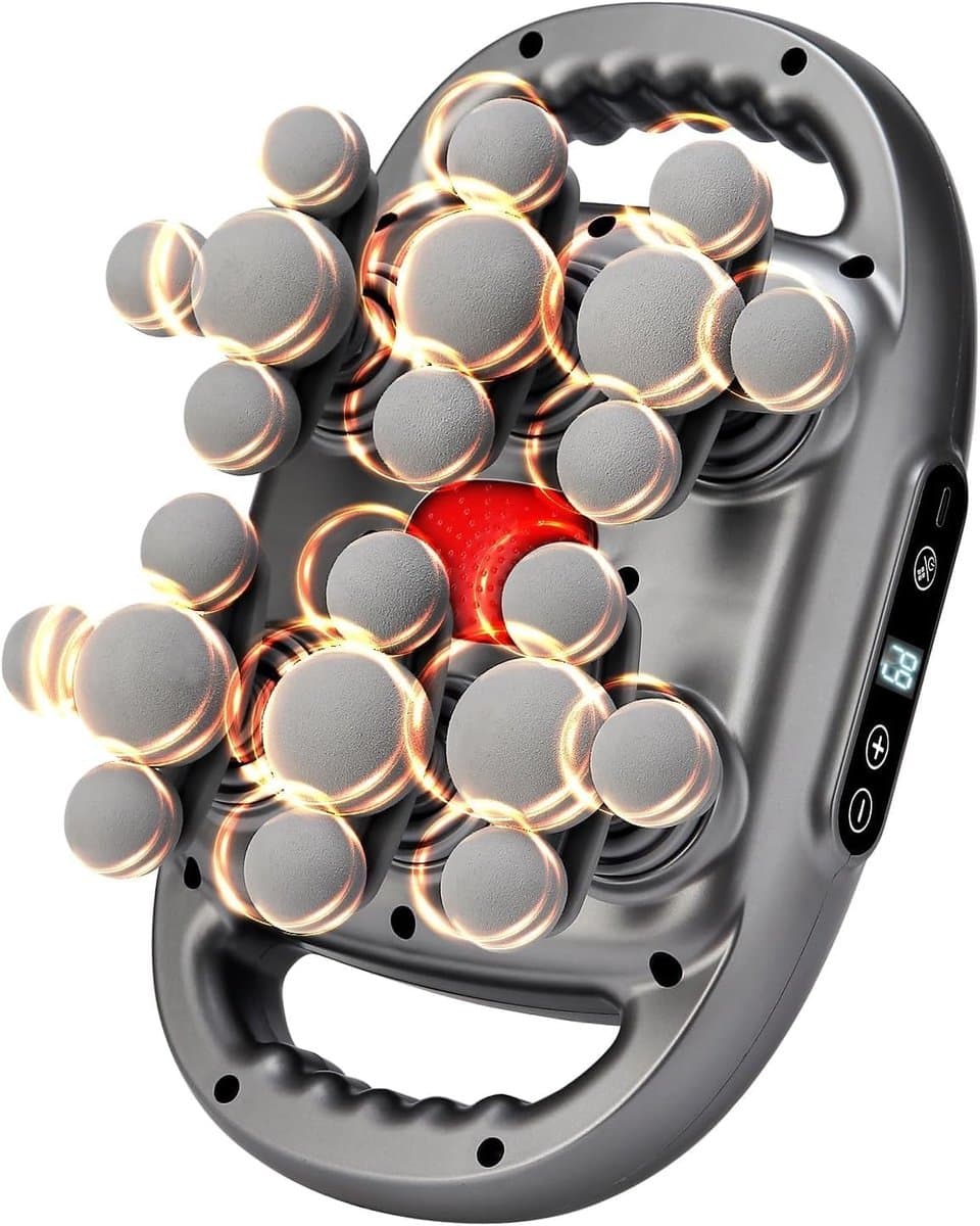 Massagepistool - Zwart - Oplaadbaar - Met 22 Koppen en LCD-Display - Voor Spierherstel en Ontspanning — afbeelding 1