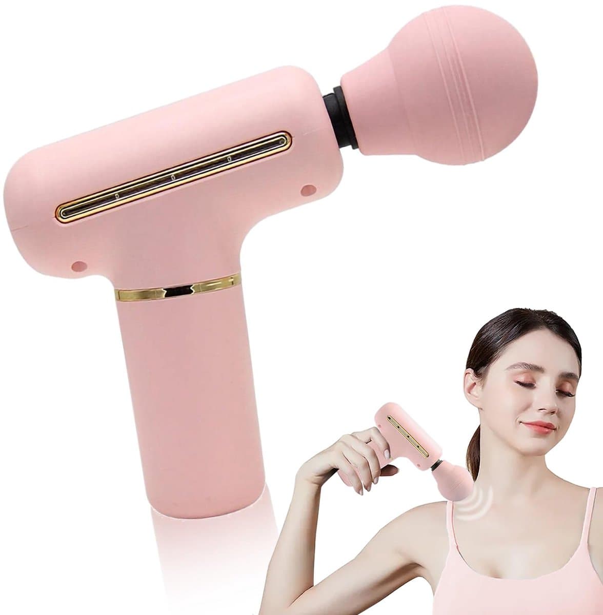 Mini massagepistool - 4 instelbare snelheden - draagbaar handmassageapparaat - diepe weefselpercussie voor nek en rug - ShopVlot — afbeelding 1