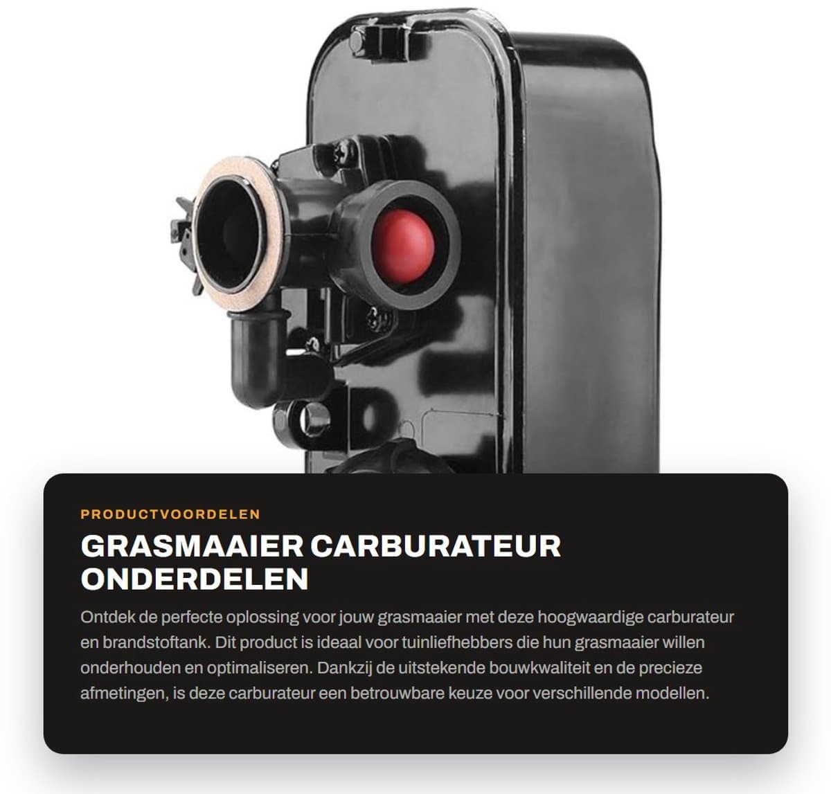 Solidchoice- Brandstoftank Hoogwaardige Kwaliteit - Carburateur - Duurzaam - 20x9,6x5,5 cm - 673 g - Geschikt voor 498809A/494406 - Grasmaaieronderdelen — afbeelding 1