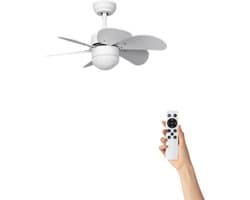 Fantiluxe - Orejo - Plafondventilator met verlichting - Wit - Ø81cm - Afstandsbediening - Met lamp - Plafond ventilator - Slaapkamer