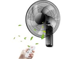 Wandventilator - Muurventilator - Ruimte Koelen - Afstandsbediening Timer - 18 Inch - Zwart