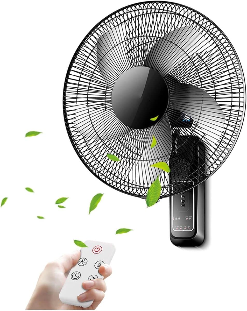 Wandventilator - Muurventilator - Ruimte Koelen - Afstandsbediening Timer - 18 Inch - Zwart — afbeelding 1