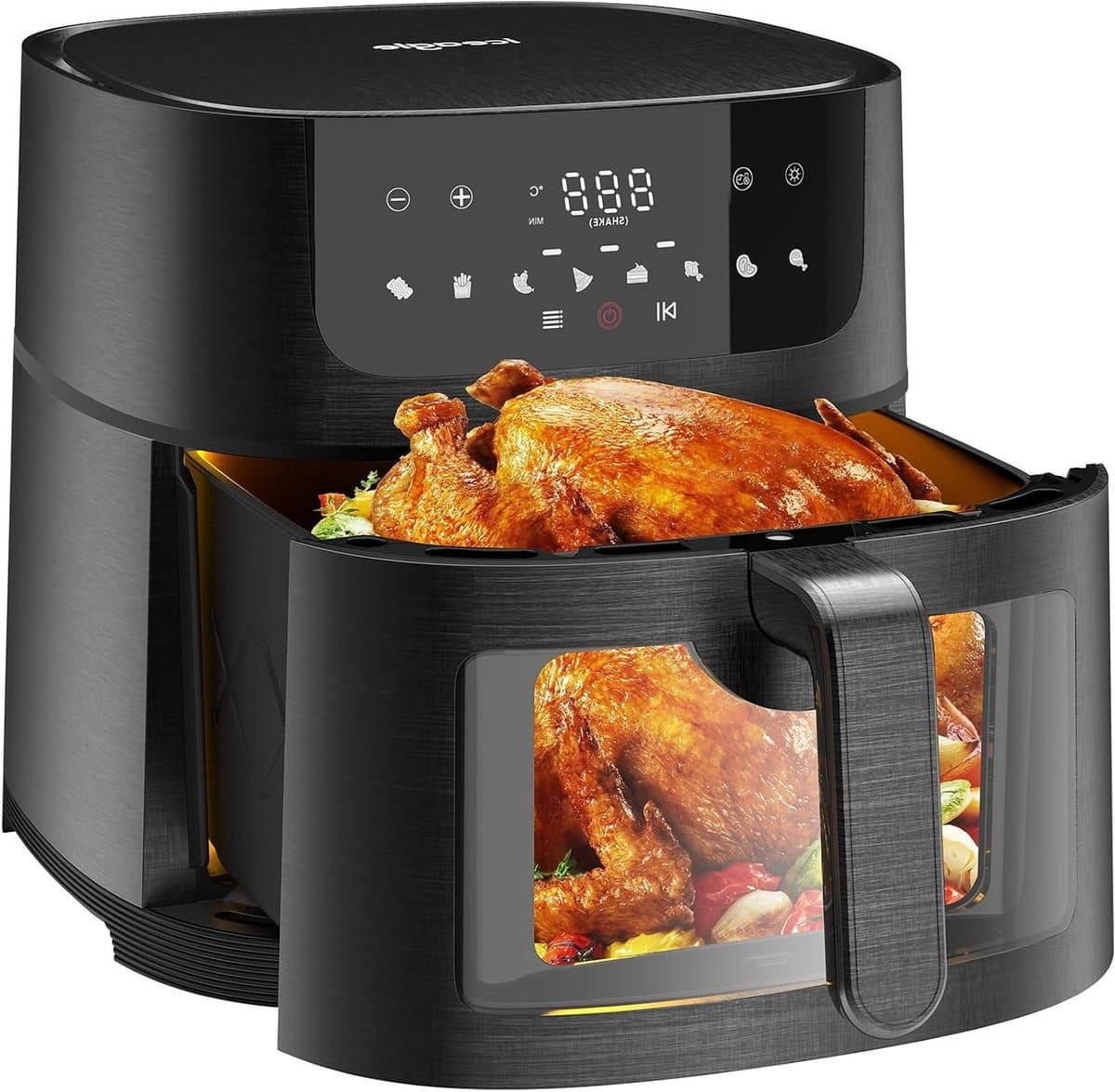 Heteluchtfriteuse XXL - Airfryer zonder olie - Gezond Koken - Groot kijkvenster - 9 Liter capaciteit - Zwart — afbeelding 1
