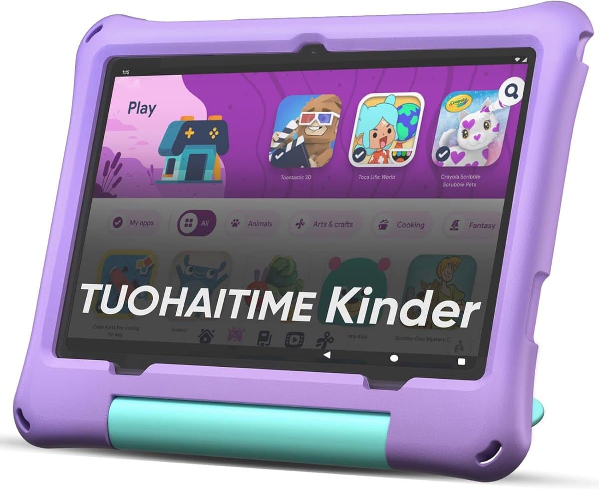 SnelShoppen - Kids Tablet 10.1 Inch Android 16 met 30GB RAM + 64GB ROM Uitbreidbaar tot 2TB, Kinderslot/Parental Controls, GPS, Face ID, WiFi 6, Octa- — afbeelding 1