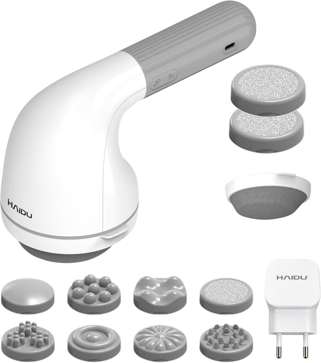 SnelShoppen - HAIDU Diepe Spiermassage met Rood Lichttherapie - Handmassageapparaat voor Rug, Schouders, Benen, Armen, Heupen, Buik, Voeten - 10 Opzet — afbeelding 1