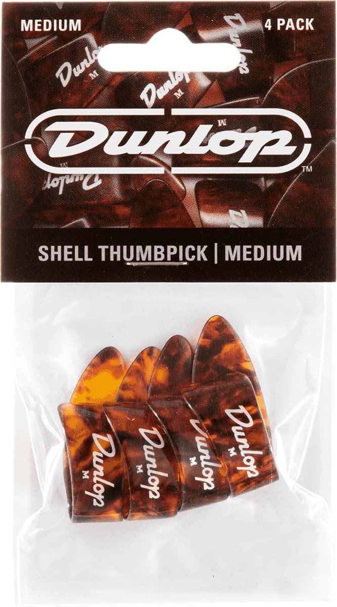 Jim Dunlop 9022P - Vingerpicks - Duim Medium - Schildpad - Player's Pack 4 Stuks — afbeelding 1