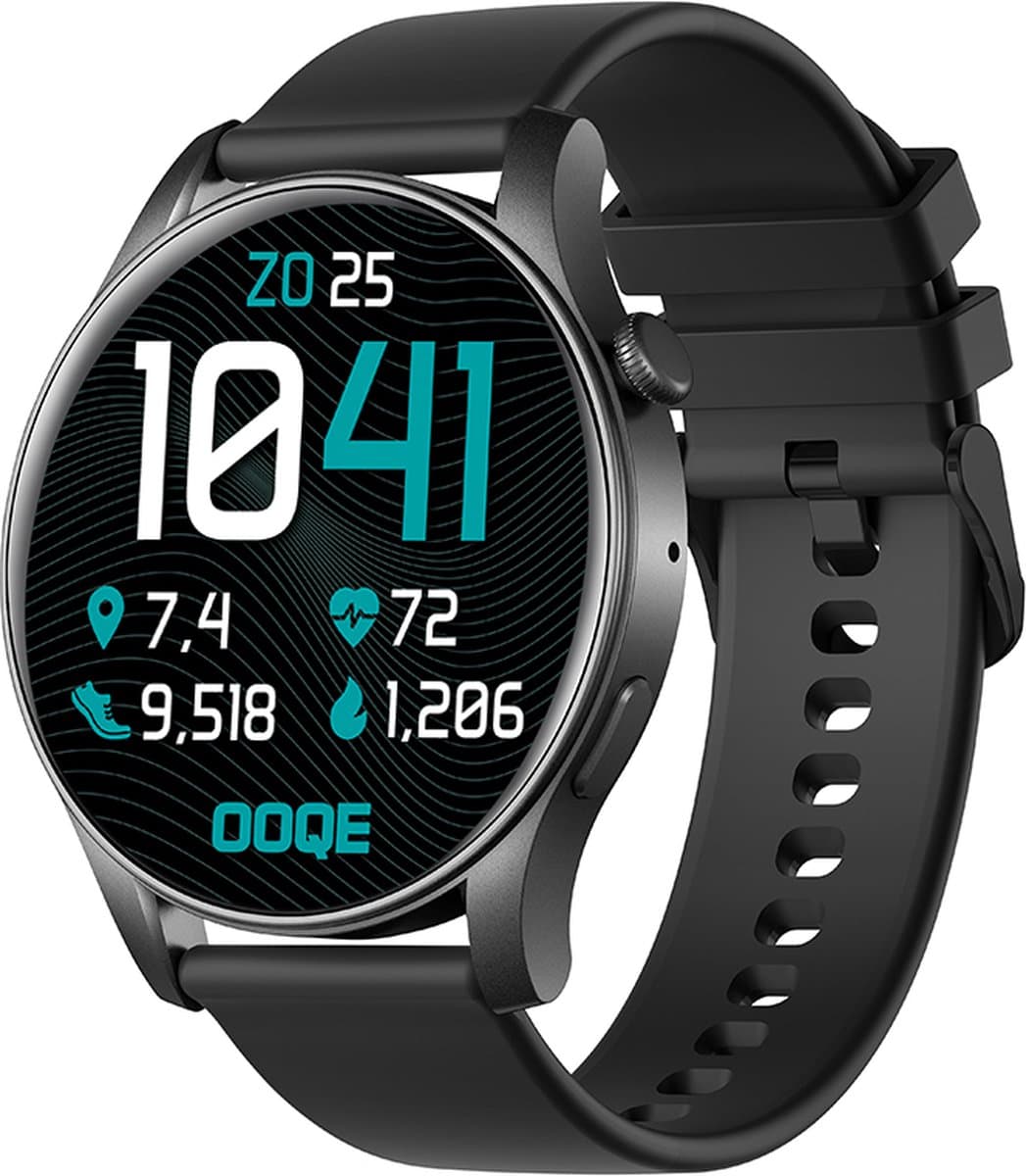OOQE WATCH ULTRA 3 - Smartwatch Heren en Dames | Geschikt voor iOS en Android | AMOLED | Notificaties | Gezondheidsanalyse | Sportanalyse | GPS Koppeling | Bellen | Muziek/Audio Luisteren | Ergonomisch | Nederlandstalig | Zwart — afbeelding 1
