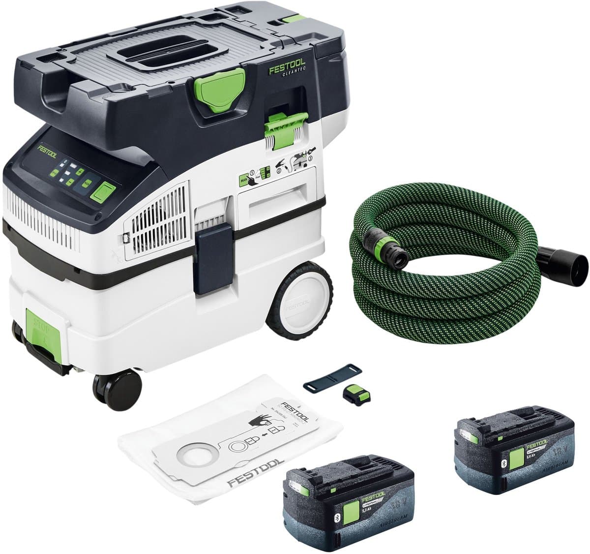 Festool CTMC MIDI I-Basic accu mobiele stofafzuiger 36 V ( 2x 18 V ) stofklasse M + 2x accu 5,0 Ah - zonder oplader — afbeelding 1