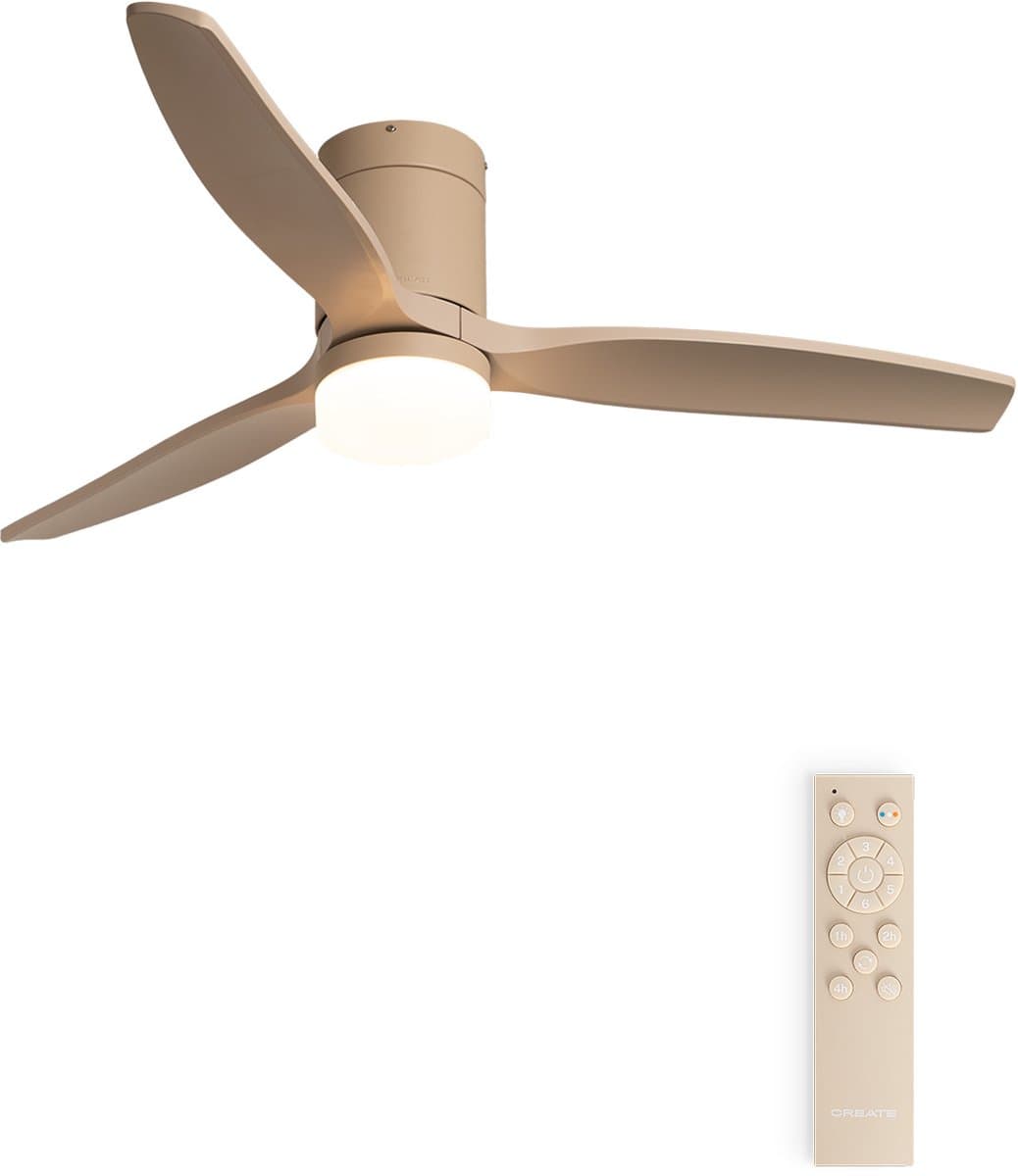 CREATE - Stille 40W plafondventilator met technische ABS bladen in verschillende maten - S - Met licht - Afstandsbediening - WIND CALM — afbeelding 1