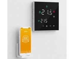NBAP® Thermostaat voor cv - Draadloos met Wifi - Met App - Zwart
