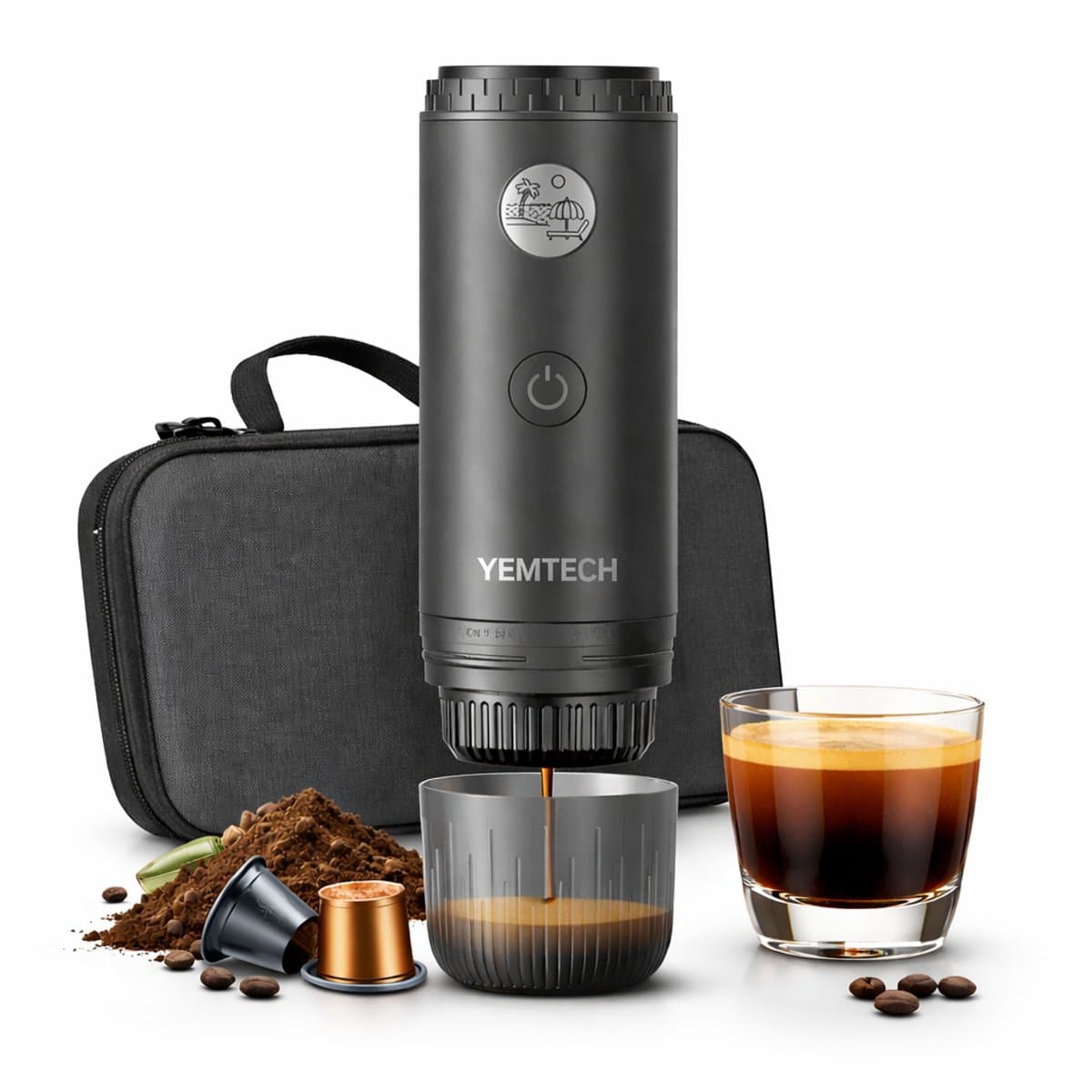 Yemtech® Draagbare Elektrische Espressomachine - Draagbare Espresso machine - Ruim 100 ml - Mini Reis Espressomachine - Mini Koffiemachine – Oplaadbaar 7800mAh – Voor Camping, Auto & Reizen — afbeelding 1