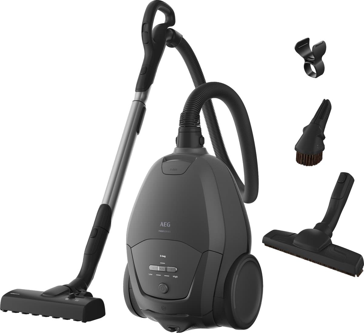 AEG AB71U2DG Silent 7000 - Stofzuiger met zak - Parket zuigmond - Zeer stille stofzuiger slechts 59dB - Geschikt voor alle vloeren - Sterke zuigkracht - Grote actieradius 12m - Vacuum cleaner - Krachtige stofzuiger met stofzak - 2 extra accessoires — afbeelding 1