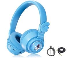 Gloovon® - Draadloze Koptelefoon Kinderen - Gehoorbescherming Kinderen - Bluetooth 5.3 - Koptelefoon met Microfoon - Blauw