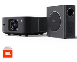 Yaber K3 Pro Beamer – 1600 ANSI Lumen – Full HD 1080p – Sound by JBL – Audio by Dolby – Inclusief Subwoofer – Automatische Focus & Keystone – Smart Beamer met Google TV – Dual-Band Wi-Fi & Bluetooth