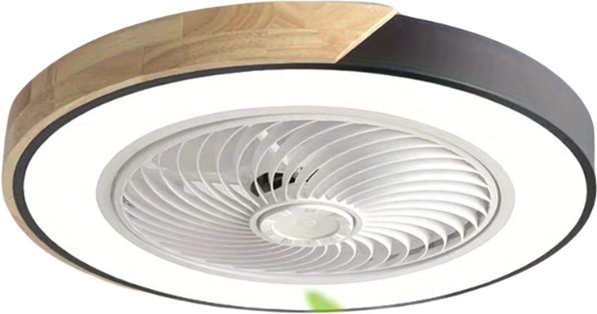 Livano Plafondventilator - Met Verlichting - Plafond Ventilator - Met Lamp - Plafonniere Met Ventilator - Met Licht - Zwart — afbeelding 1