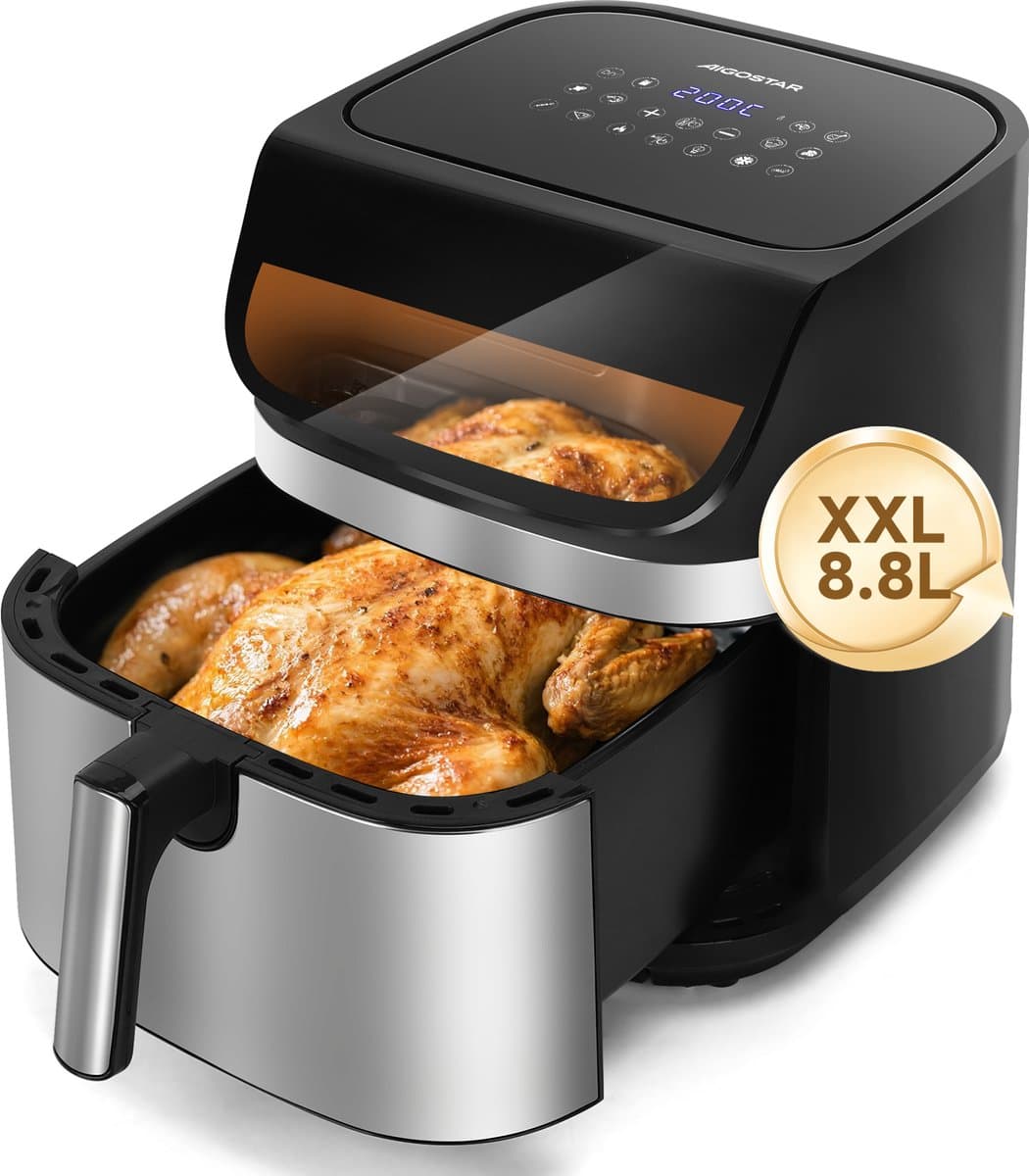 Aigostar OmniCook - Airfryer XXL - 8,8L - Dubbele verwarmingselementen - 2200W - Heteluchtfriteuse met kijkvenster - 13 Programma's — afbeelding 1