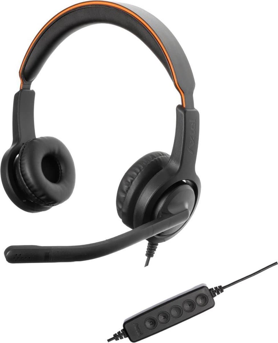 Axtel Voice UC40 duo NC USB koptelefoon voor PC/Laptop | Office Headset, Thuiswerk en Muziek | Skype for Business — afbeelding 1