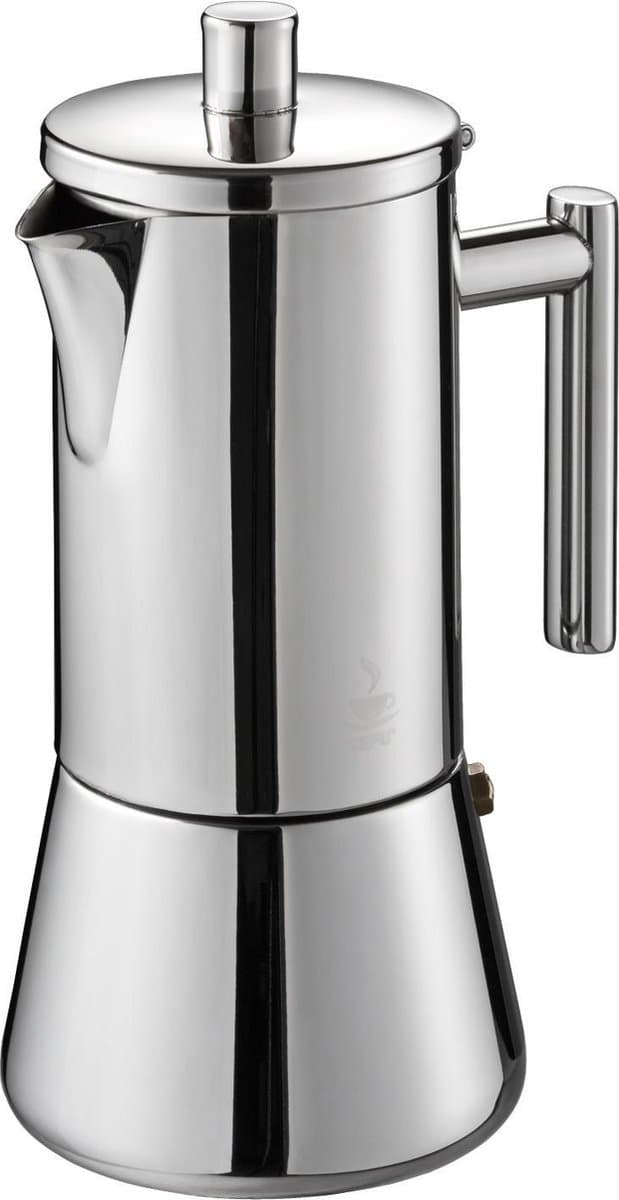 GEFU NANDO Espressomaker 4 Kops – Italiaanse Moka Pot – Espresso Percolator voor Inductie — afbeelding 1