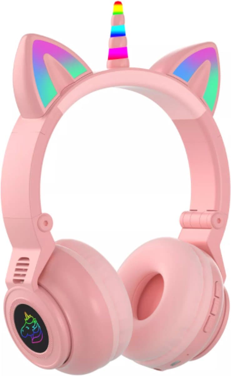 Mogi Products-Koptelefoon voor Kinderen-Eenhoorn-Unicorn-Hoofdtelefoon Kinderen -Kattenoortjes-Met Led-Kinder Headset-Bluetooth-Microfoon — afbeelding 1