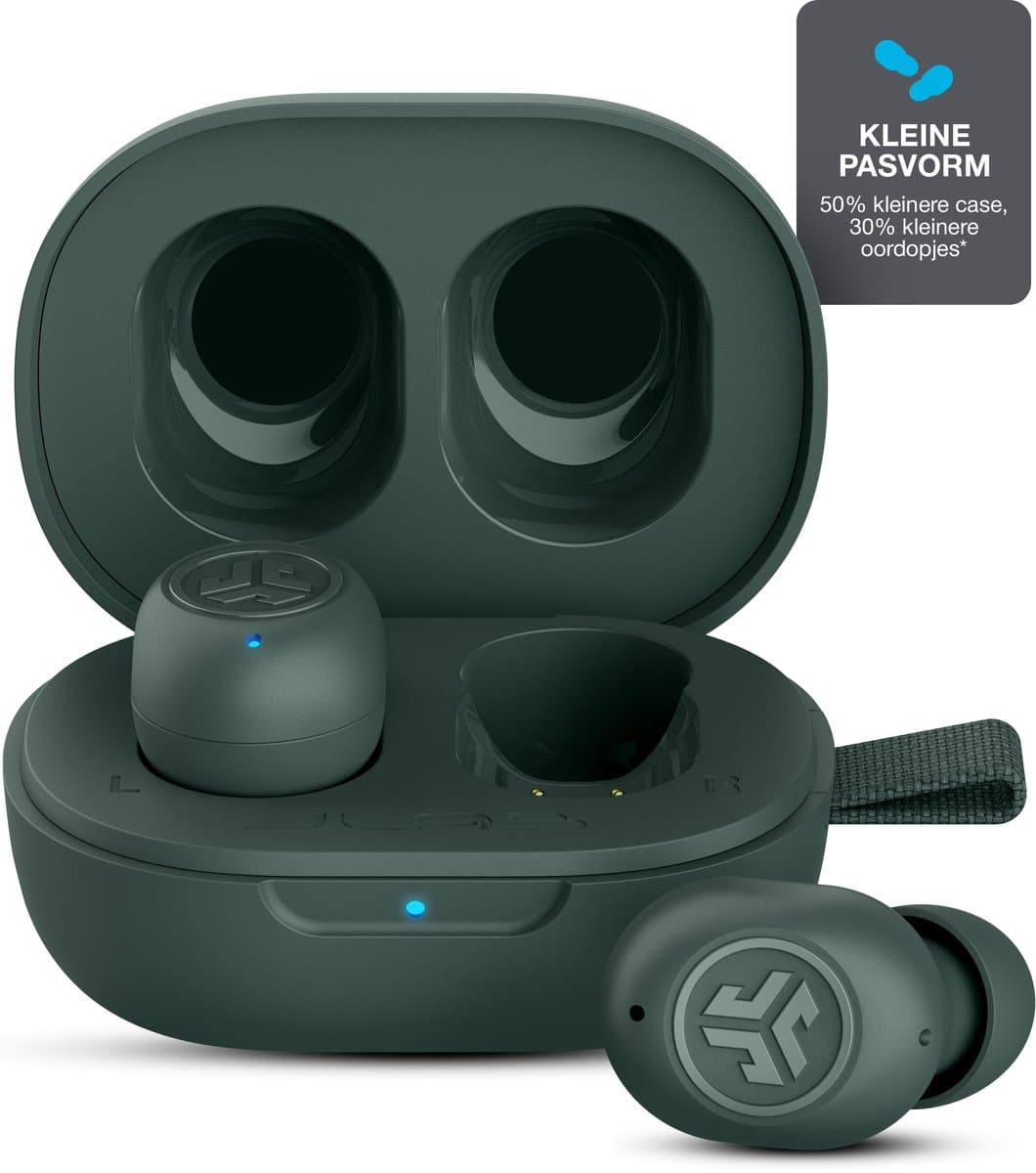 JLab JBuds Mini Draadloze Oordopjes - Bluetooth Oortjes Draadloos - 20 uur Batterijduur - Klein Design - Noise Cancelling Microfoon - Touch Sensoren - Multipoint - Groen — afbeelding 1