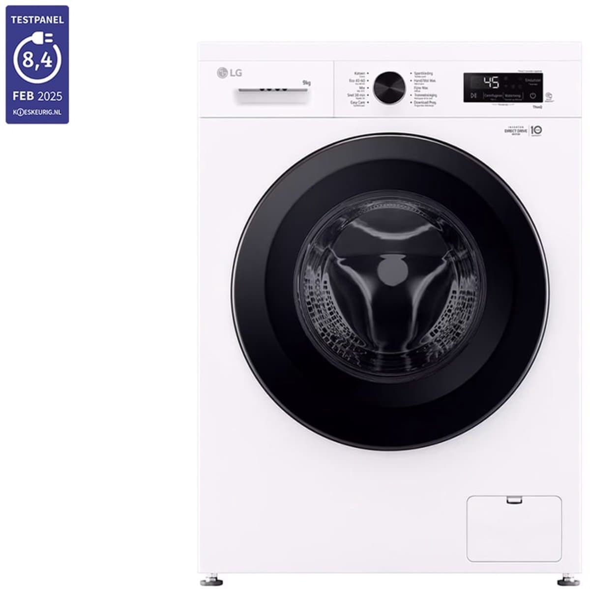 LG F4X1009NWB wasmachine Voorlader 9 kg 1310 RPM Wit — afbeelding 1