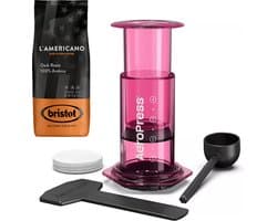 AeroPress Clear Pink Coffee Maker + Bristot l'Americano koffie