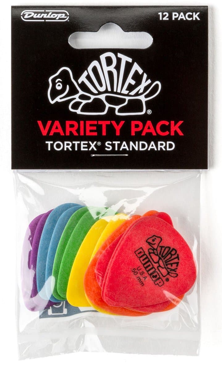 Dunlop PVP418 Tortex Standard Plectrum Variety 12-Pack - Plectra, 0.50mm tot 1.14mm, mix van 12 stuks — afbeelding 1