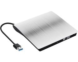 Externe DVD Speler - USB DVD Drive - Films Kijken - Snelle Gegevensoverdracht - Slim - Zilver