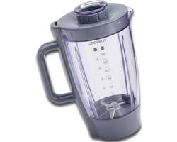 Mengbeker Keukenmachine - Acryl Kom - Mengen en Mixen - Compleet met messen - 15 Liter - Grijs
