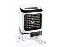 Aircooler Mini Airco – Mobiele Airco Zonder Slang – Luchtkoeler & Luchtbevochtiger 4-in-1 – Ventilator met Water, LED & Afstandsbediening – 480ml
