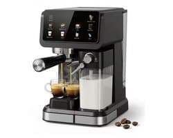 LUMÈ STORE Espressomachine 20 Bar – Koffiemachines – Koffiezetapparaat – Touchscreen – Latte Cappuccino – Zelfreinigend – Zwart