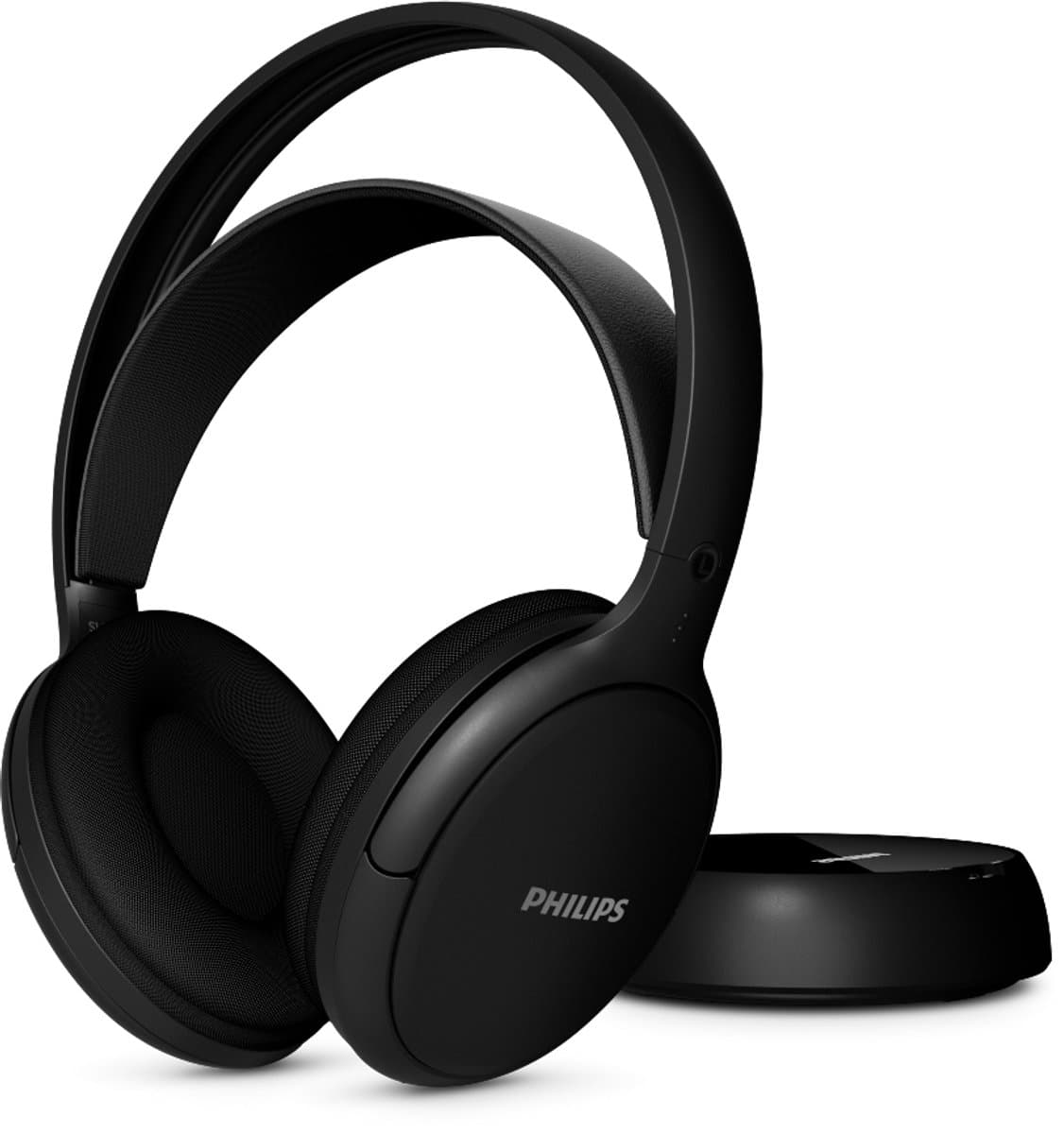 PHILIPS SHD6000BK TV-hoofdtelefoon met 30 uur batterij, 30 m bereik, digitale 2,4 GHz verbinding, verwisselbare batterij, optische en 3,5 mm ingangen, over-ear comfort, zwart — afbeelding 1