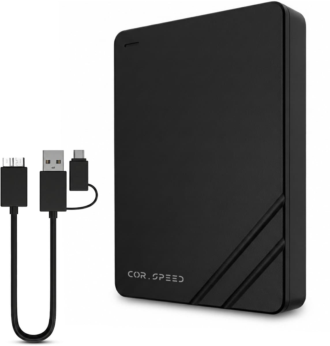 Cor.Speed Externe harde schijf 500 GB met USB C adapter - Harde schijf extern - HDD — afbeelding 1