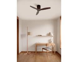 CREATE - Plafondventilator silent 100% hout 40W (Ø112cm) - Geen licht - WIFI + Afstandsbediening - 6 snelheden - Programmeerbaar - WIND CALM NATURAL WOOD — afbeelding 1