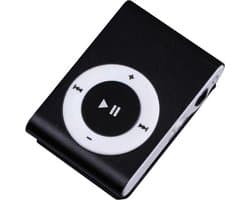 Okado Mini MP3 Speler Zwart met Clip – Voor Sport en Hardlopen – MicroSD Geheugenslot, Oordopjes en USB Oplaadkabel