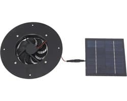Zonneventilator - Draagbare Ventilator - Lucht Circulatie - Stille Werking - 10W Vermogen - Zwart