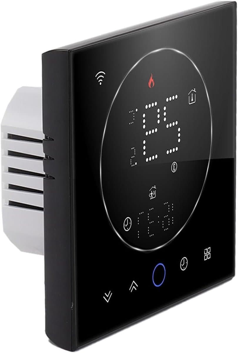Slimme Thermostaat - Verwarmingsregelaar - Energie Besparen - Spraakbediening - 5+1+1 Programmering - Zwart — afbeelding 1