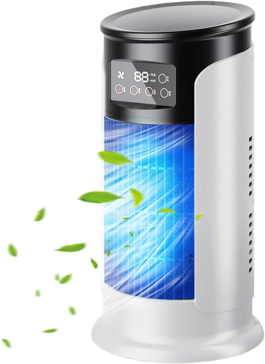 Draagbare Airconditioner | USB Persoonlijke Mini Airco Ventilator - Stille Timer Ruimteverkoeling Compacte 300ml Waterreservoir Persoonlijke Koeler Voor Slaapkamer Auto En Buitenshuis — afbeelding 1