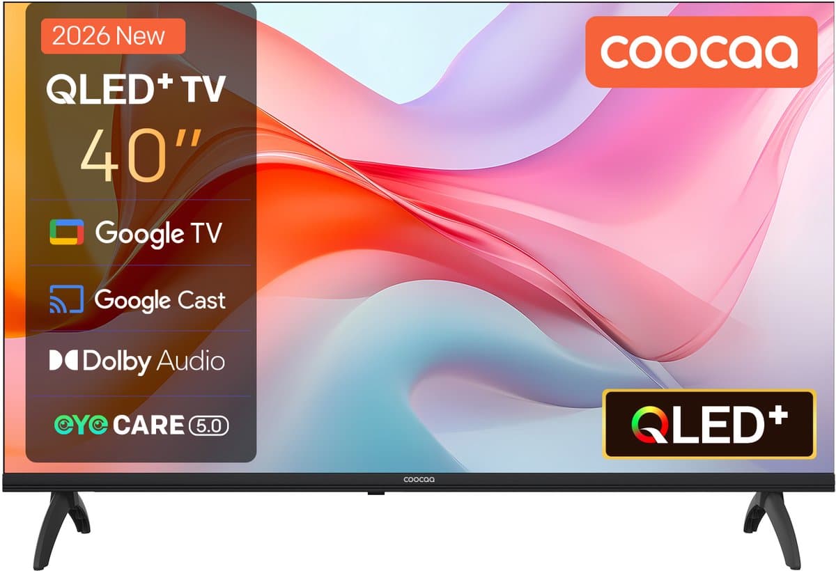 Coocaa 40CGQG40Z - 40 inch - QLED Google TV - Full HD - HDR10 - Frameloos Design - Dolby Audio - WiFi & Bluetooth - Smart TV — afbeelding 1