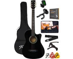 Finesse Akoestische Gitaar - met Videocursus - Western Gitaar - Gitaar Kind & Volwassenen - Zwart