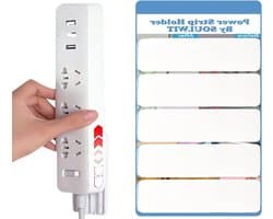5-pack Zelfklevende Stekkerdoos Houder, Beveiliging Fixator Wandmontage Zonder Boren voor Kabelbeheer onder Bureau, Geschikt voor Thuis en Kantoor